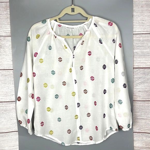 Roller Rabbit Tops - ROLLER RABBIT Cotton Embroidered Top Blouse